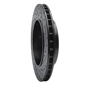 Jeep Grand Cherokee Brake Rotor (1) - Rear Left - R1 Concepts - Drilled & Slotted - Black - `06-`10